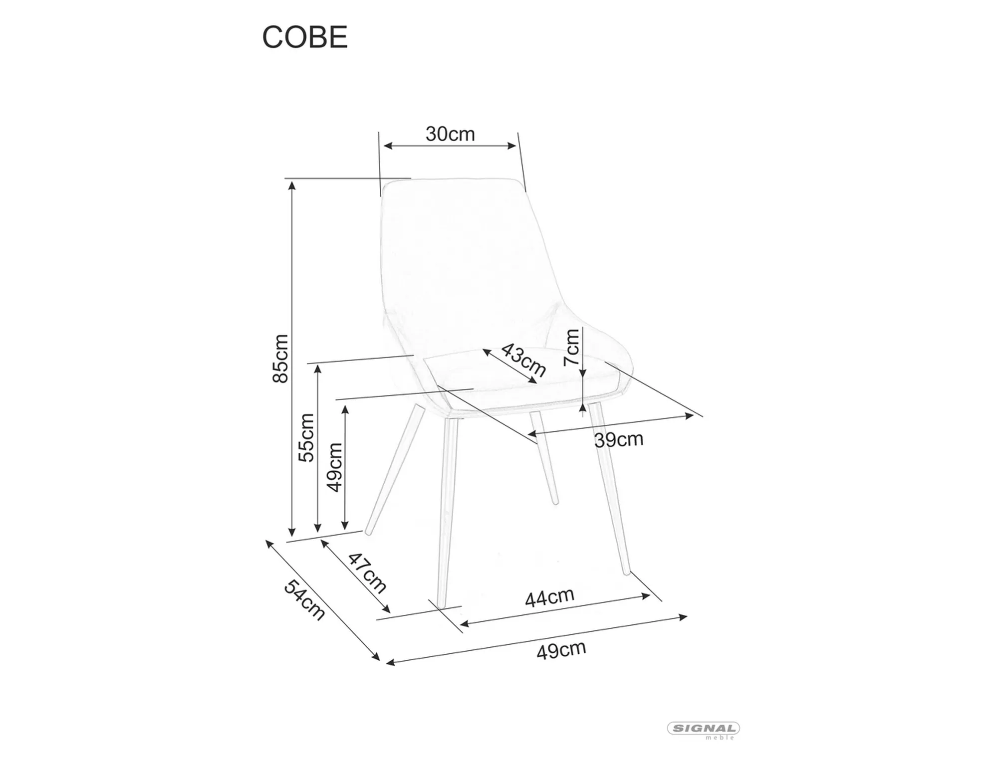 Стілець кухонний Signal COBE VELVET Чорний/Сірий (11671541) - фото 3