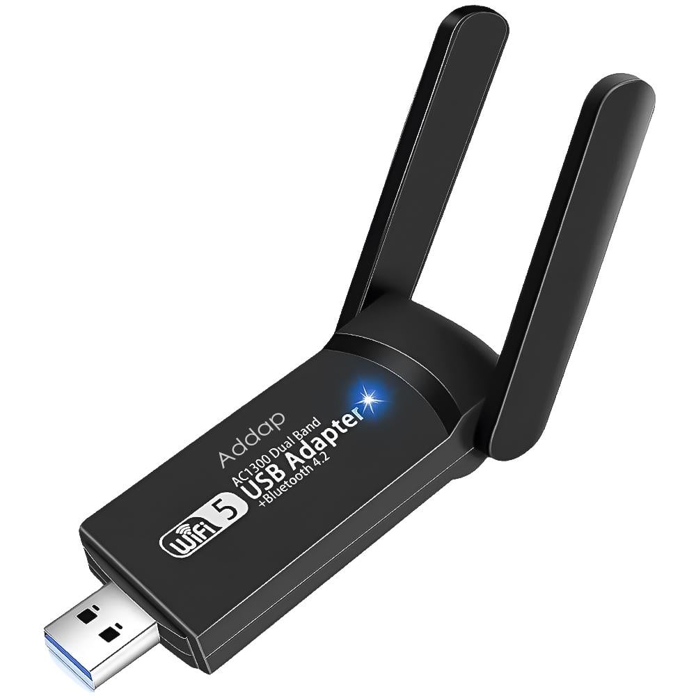 Адаптер двухдиапазонный сетевой Addap USB Wi-Fi + Bluetooth UWA-07 2,4/5GHz 1300 Mbps Адаптер двухдиапазонный сетевой Addap USB Wi-Fi + Bluetooth UWA-07 2,4/5GHz 1300 Mbps
