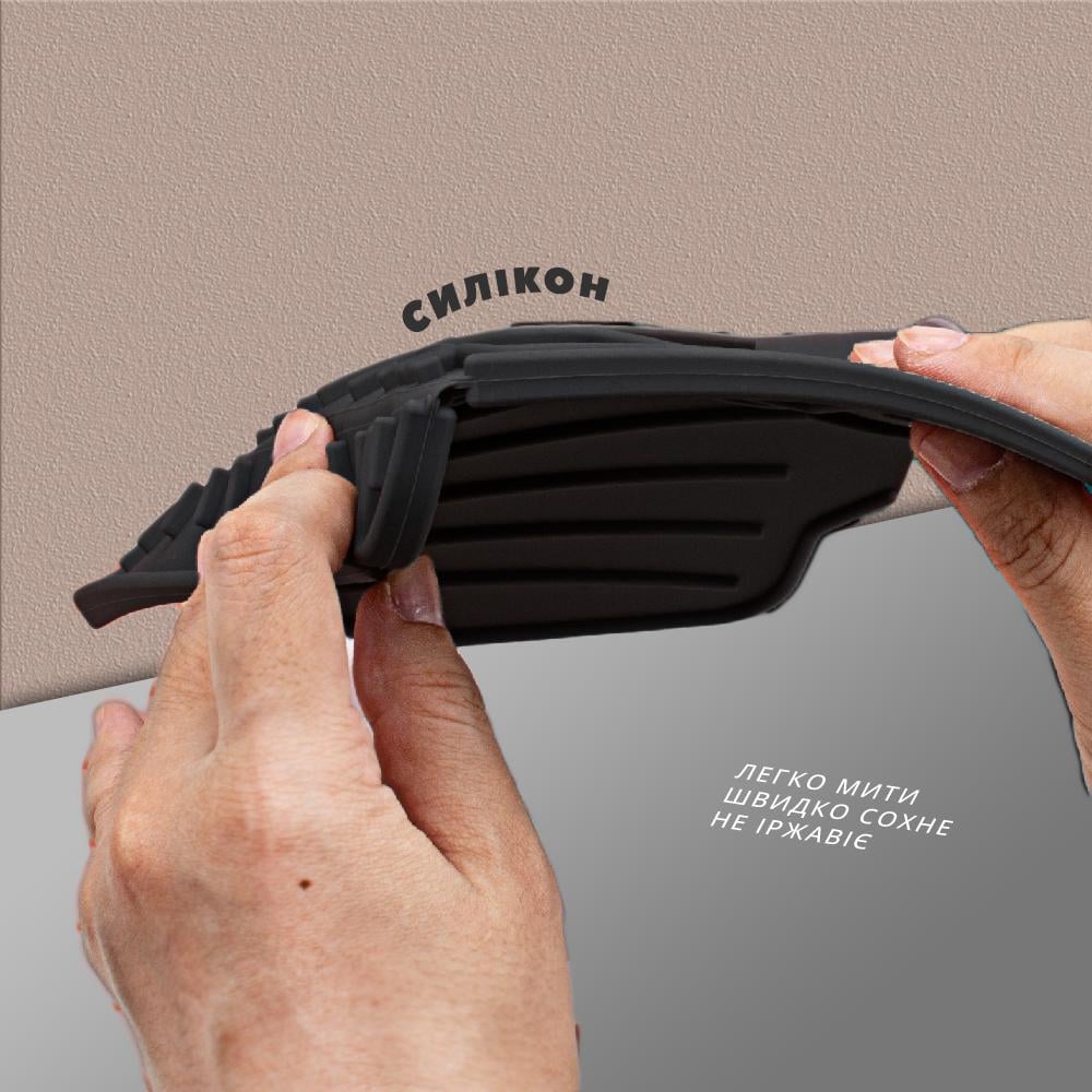 Коврик-подставка на умывальник для губок/мочалок/мыла для кухни и ванной 37х14 см Черный (23942252) - фото 4