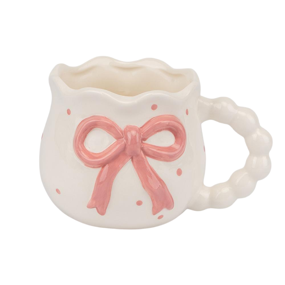 Новогодняя кружка для горячих напитков Бантик 500 мл Белый (147-81-6036-010)