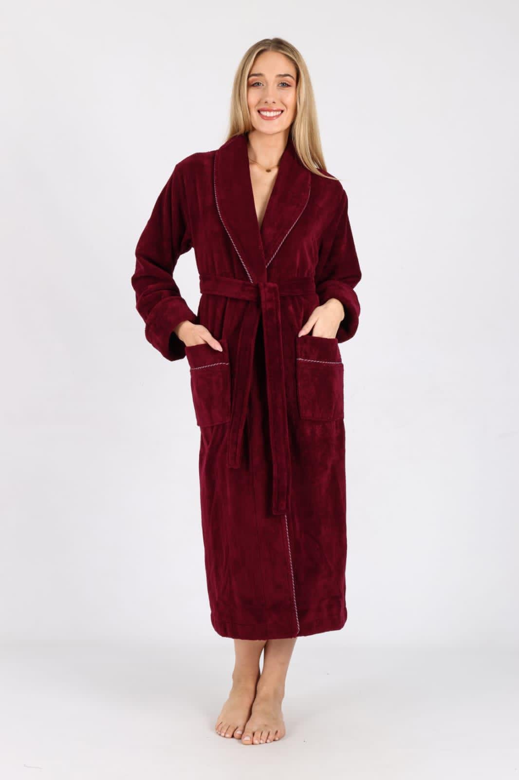 Халат женский Nusa 6895 хлопок/бамбук XXXL Бордовый (2000022282641)