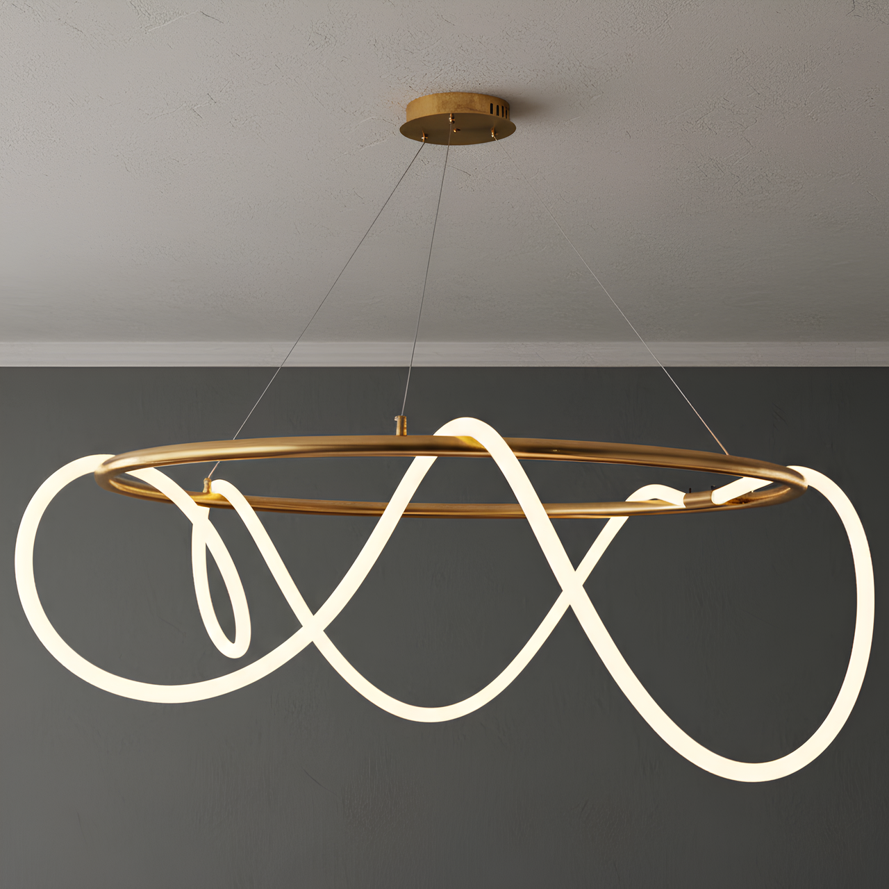 Люстра светодиодная Sirius с гибким рассеивателем 3000-6000K 88W Медный (S5520-600 Copper)