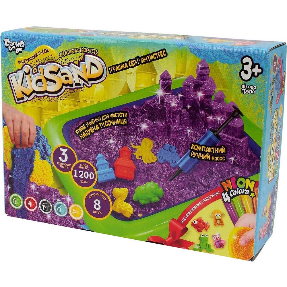 Песок кинетический Danko Toys Kidsand с надувной песочницей 3 пакетика песка/8 форм/масса для лепки 1200 г (2132704490) Песок кинетический Danko Toys Kidsand с надувной песочницей 3 пакетика песка/8 форм/масса для лепки 1200 г (2132704490)