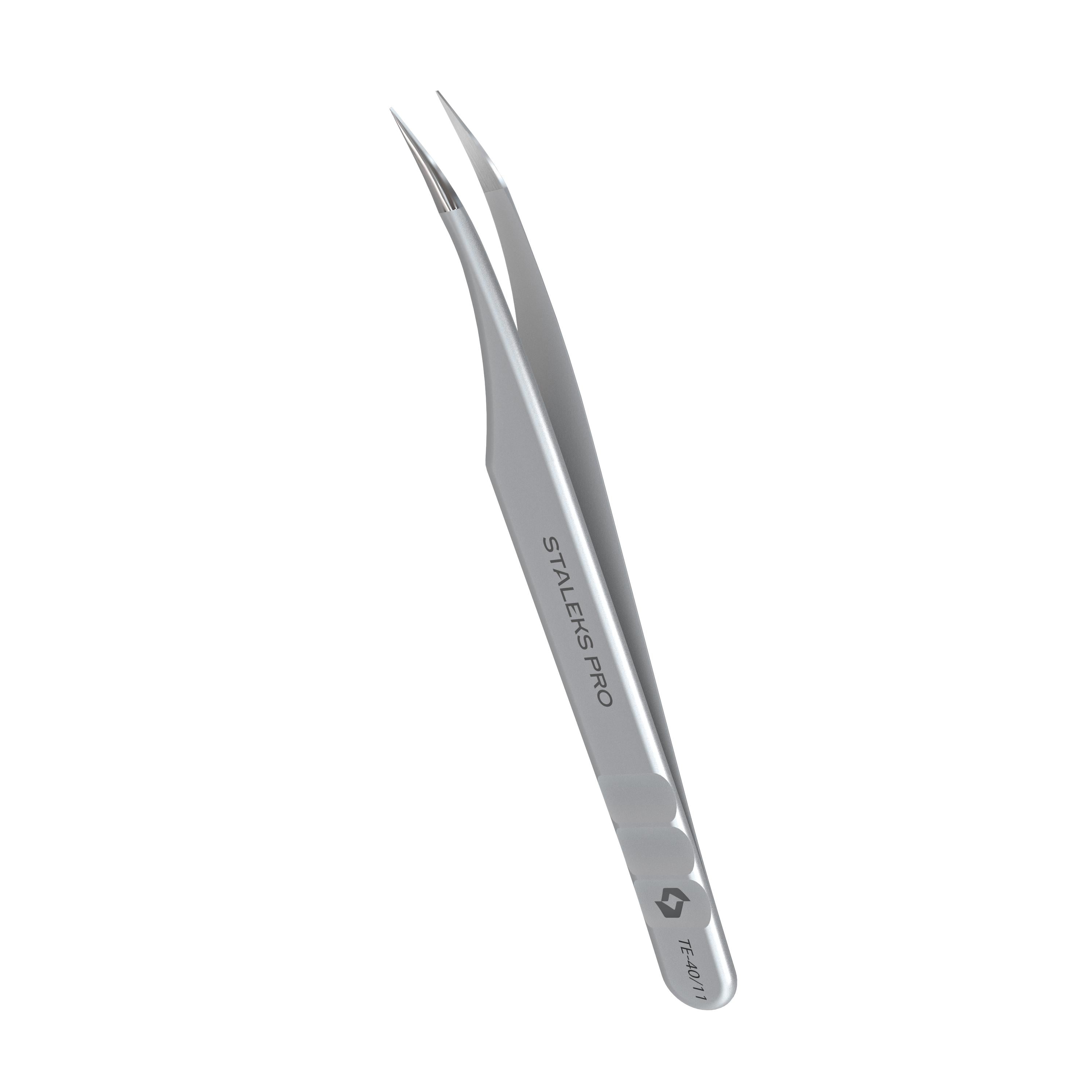 Пинцет профессиональный для ресниц STALEKS EXPERT 40 TYPE 11 изогнутый (TE-40/11)