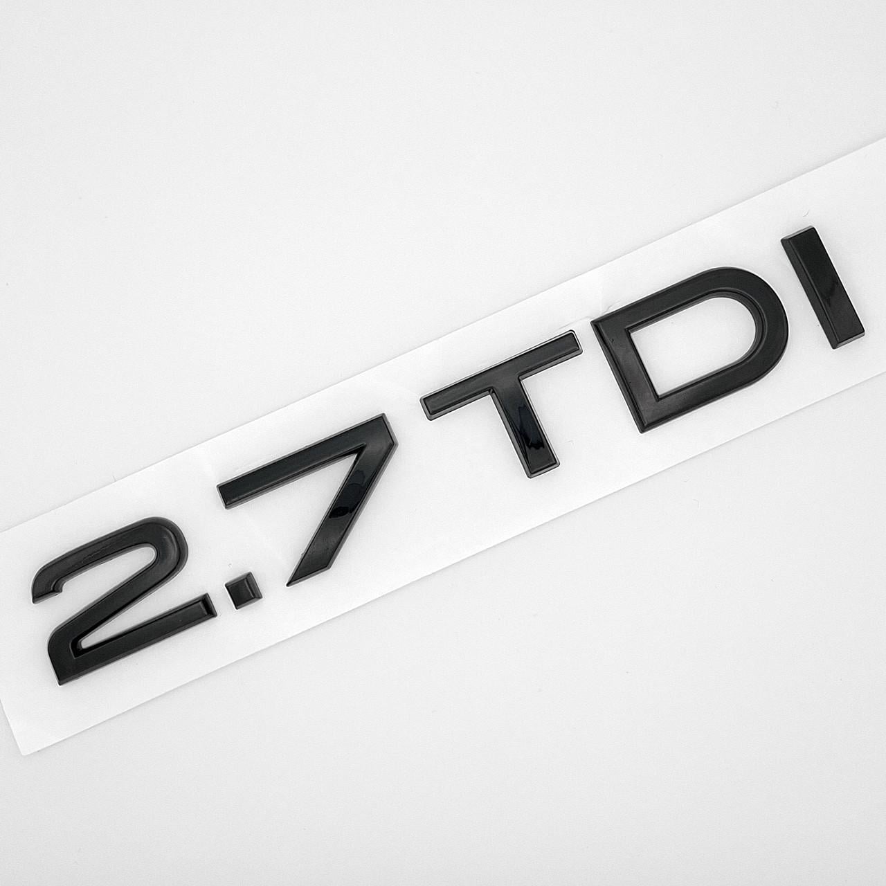 Эмблема надпись 2,7 TDI Audi ABS, 16,5х2,3 см Черный глянцевый (2834894671)