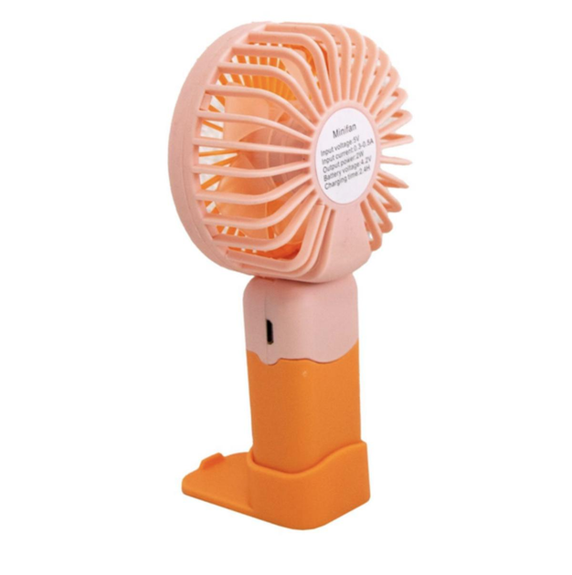 Вентилятор акумуляторний JX-991 USB з тримачем для смартфону 2 Вт Помаранчевий (ML-04461-2) - фото 3