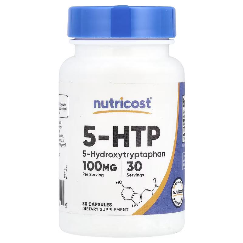Витамины 5-гидрокситриптофан Nutricost 5-HTP 30 кап. 100 мг