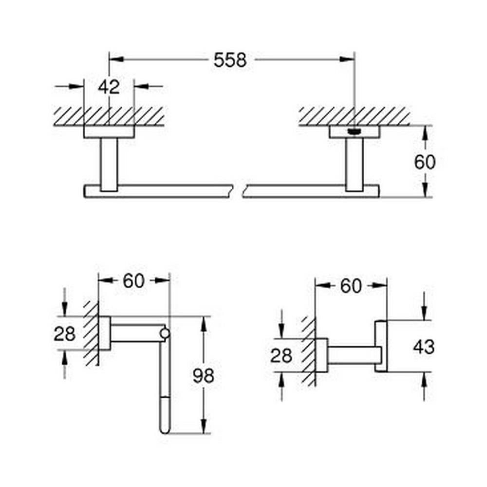 Набір аксесуарів для ванної Grohe Essentials Cube 40777001 Хром (111250) - фото 2