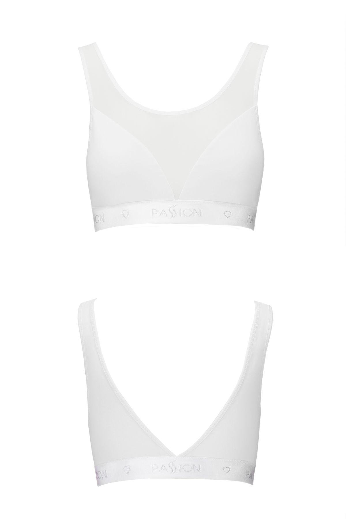 Топ с прозрачной вставкой Passion PS002 TOP XL White - фото 4