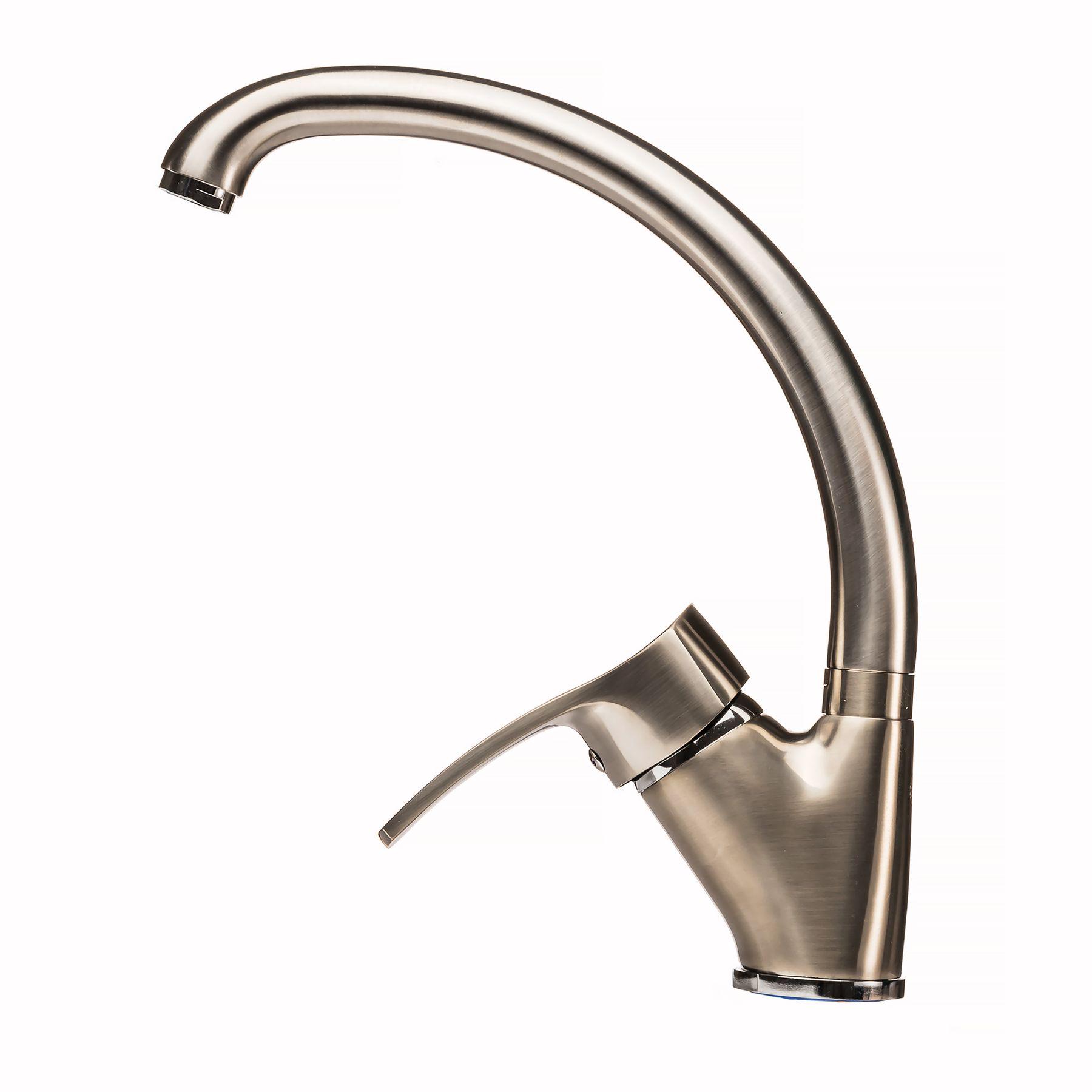 Смеситель для кухни DOMINO DFR 203S-BIG_St STEEL 000010924 однорычажный Сатин (108214)