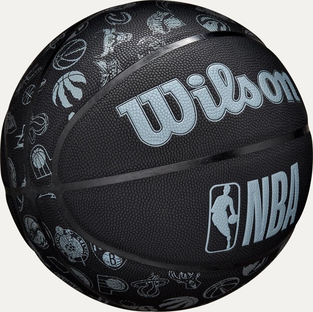 Баскетбольний м'яч Wilson NBA ALL TEAM р. 6 Чорно-блакитний (WTB1300XBNBA6) - фото 2 Баскетбольний м'яч Wilson NBA ALL TEAM р. 6 Чорно-блакитний (WTB1300XBNBA6) - фото 2