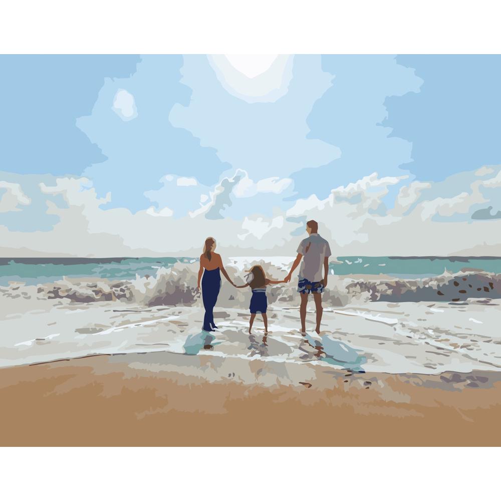 Картина по номерам Strateg Премиум Морской семейный отдых 40х50 см (GS310)
