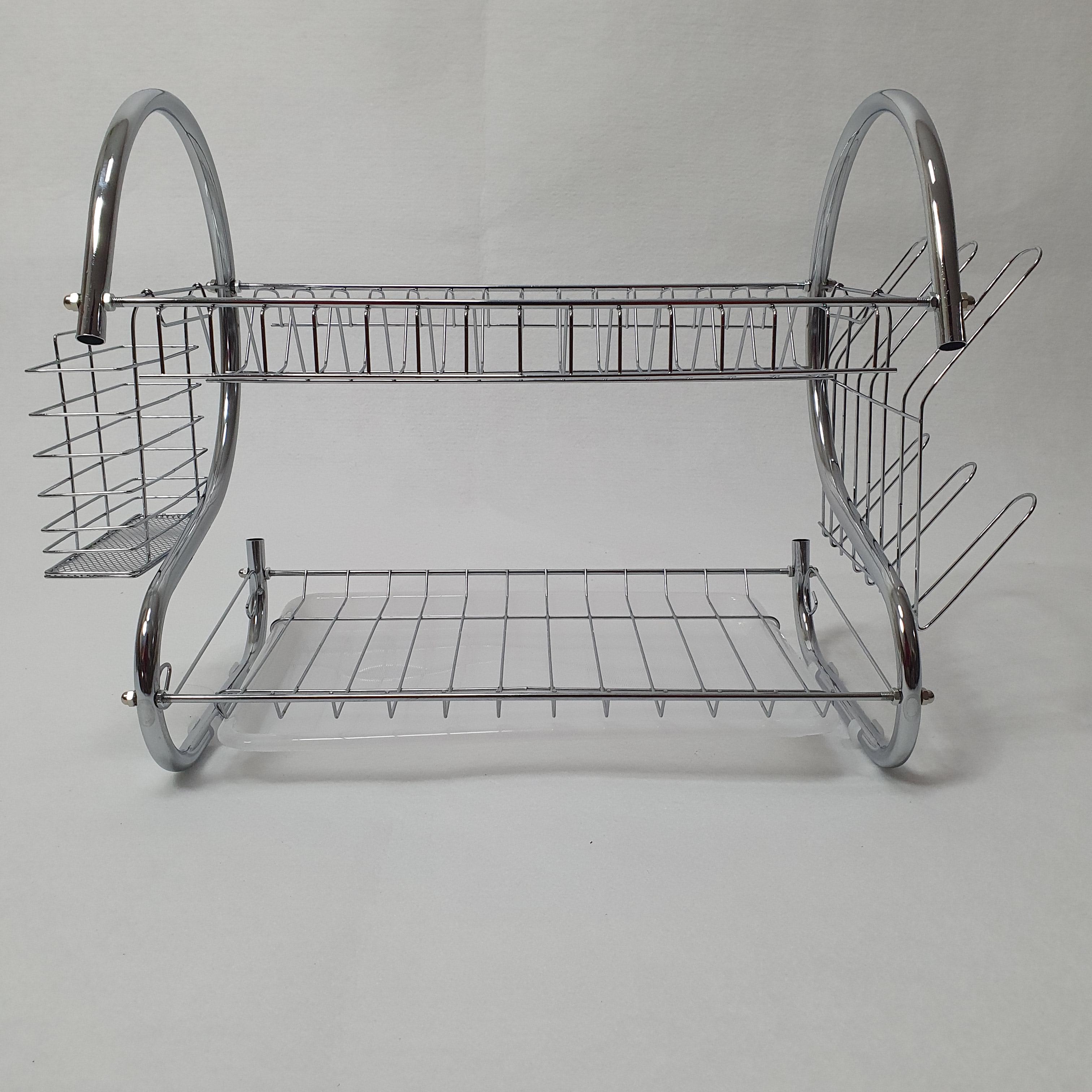 Сушилка настольная для посуды A-PLUS AA-1154 с карманами для приборов и чашек