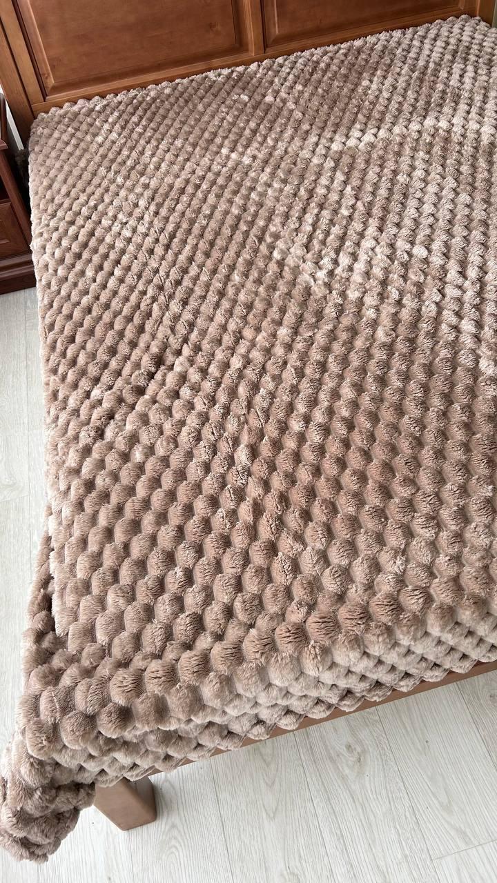 Плед-покривало теплий Соти 3Д велюровий плюшевий двоспальний Темно-бежевий (Е5100-02) - фото 7 Плед-покривало теплий Соти 3Д велюровий плюшевий двоспальний Темно-бежевий (Е5100-02) - фото 7