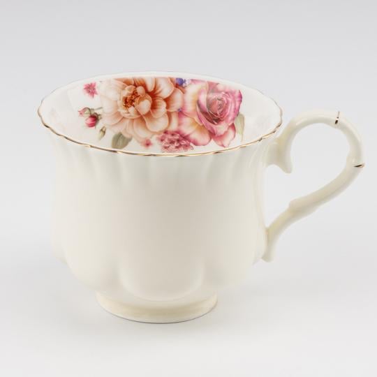 Набор чашек с блюдцами Букет розовый 260 мл на 6 персон (90908) - фото 3