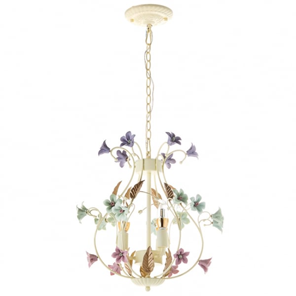 Люстра Flora потолочная  3 лампы с цветочным декором (SA013/3)