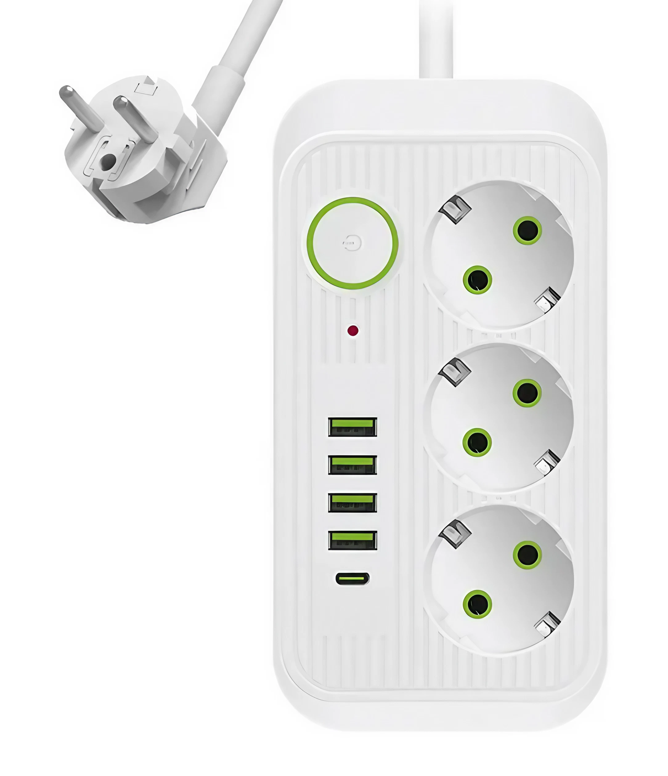 Подовжувач Power Socket F09U 3 розетки 4 USB+Type-C 2 м Білий (jmx 3065) Подовжувач Power Socket F09U 3 розетки 4 USB+Type-C 2 м Білий (jmx 3065)