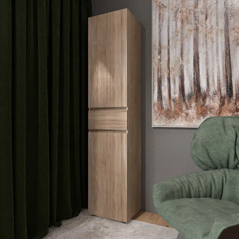 Пенал с выдвижным ящиком Еверест Лайт ПЛ-1 Дуб сонома (26789219) - фото 3 Пенал с выдвижным ящиком Еверест Лайт ПЛ-1 Дуб сонома (26789219) - фото 3