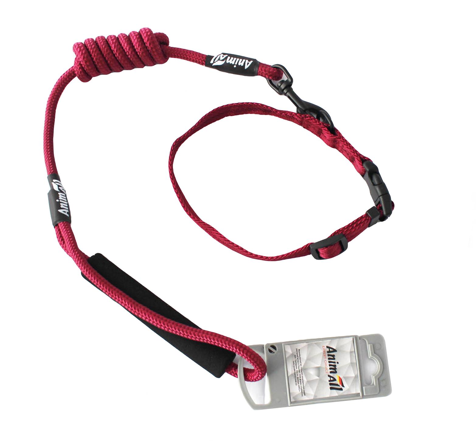 Поводок-ошейник AnimAll HJ-Y304-LC Wine red 10x1200x20 мм Красный (2000981142261)