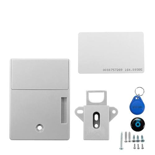 Замок электронный скрытый RFID с 2 ключами для шкафчиков и мебели (4585)