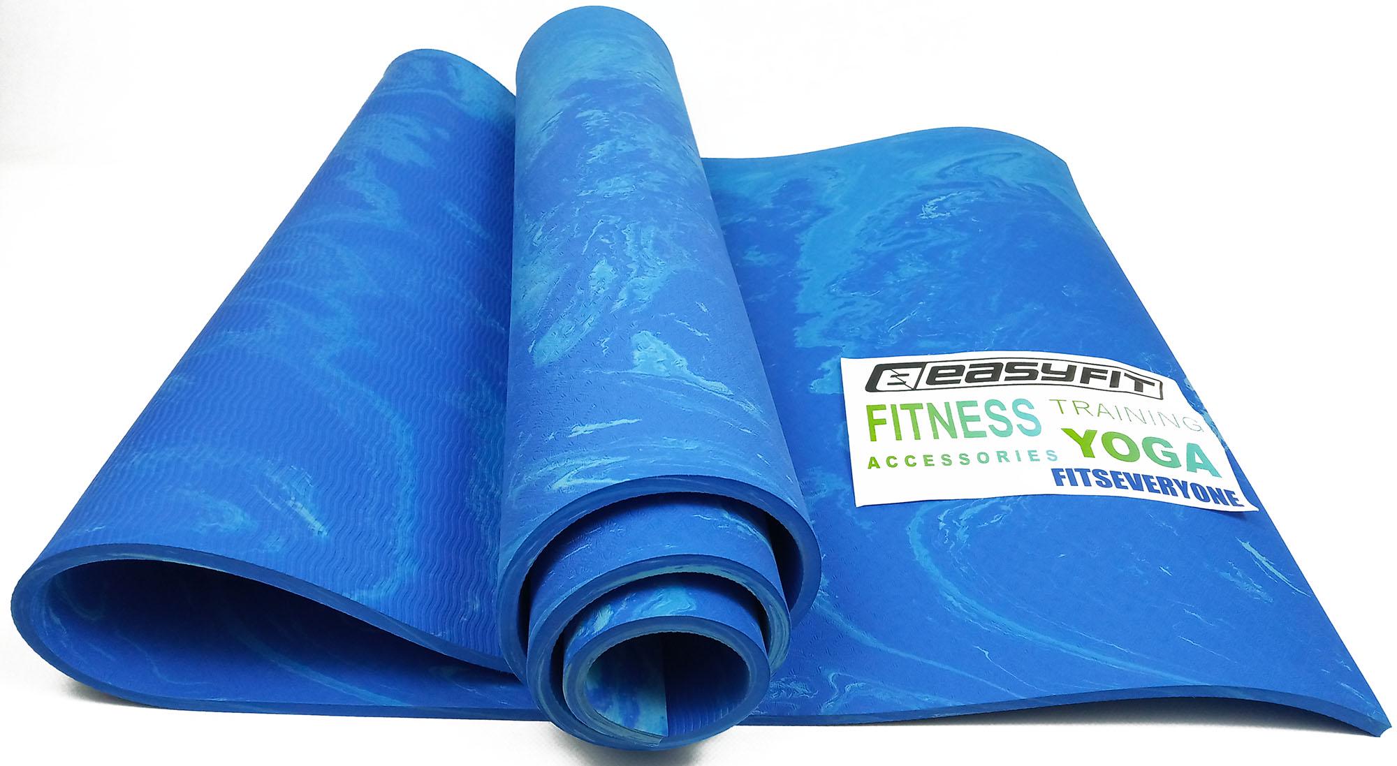 Килимок для йоги EasyFit PER Premium Mat 183х61 см Синій (EF-PER8BL) - фото 2