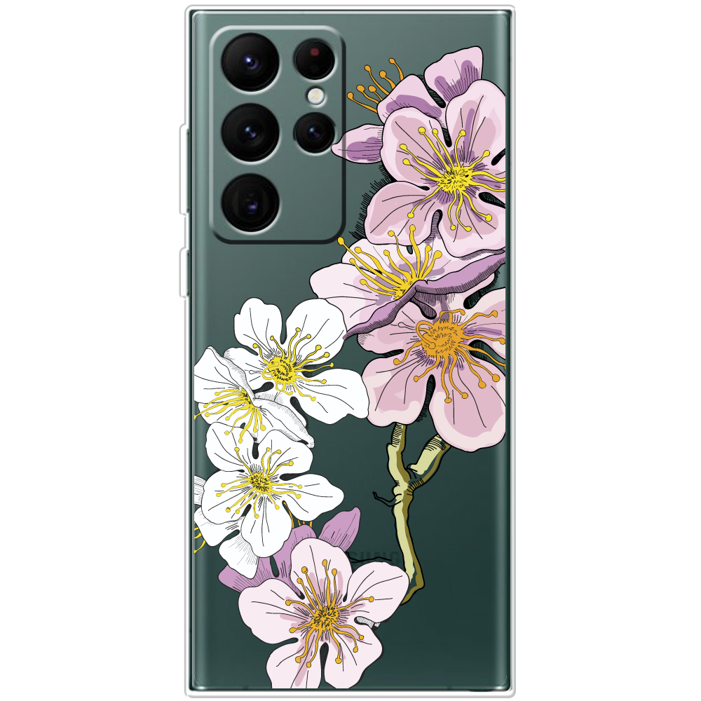 Чехол BoxFace Samsung Galaxy S22 Ultra (S908) Cherry Blossom Прозрачный силикон (44181-cc4-44181)