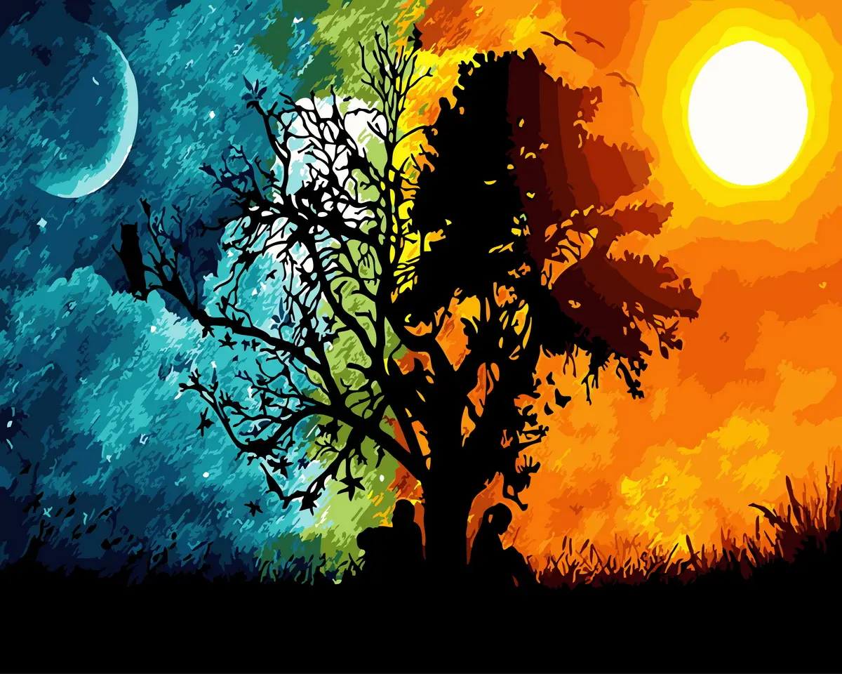 Картина по номерам Rainbow Art Закат и рассвет 40x50 см без коробки (ANG300)