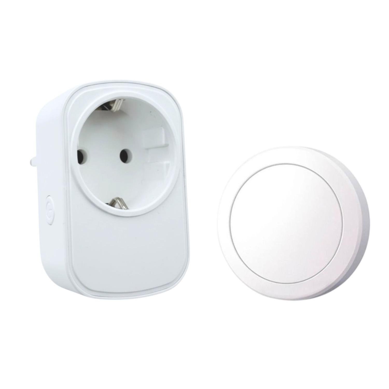 Комплект з розумної бездротової розетки SW-R08 і 1-канальної клавіші CK1A Комплект з розумної бездротової розетки SW-R08 і 1-канальної клавіші CK1A