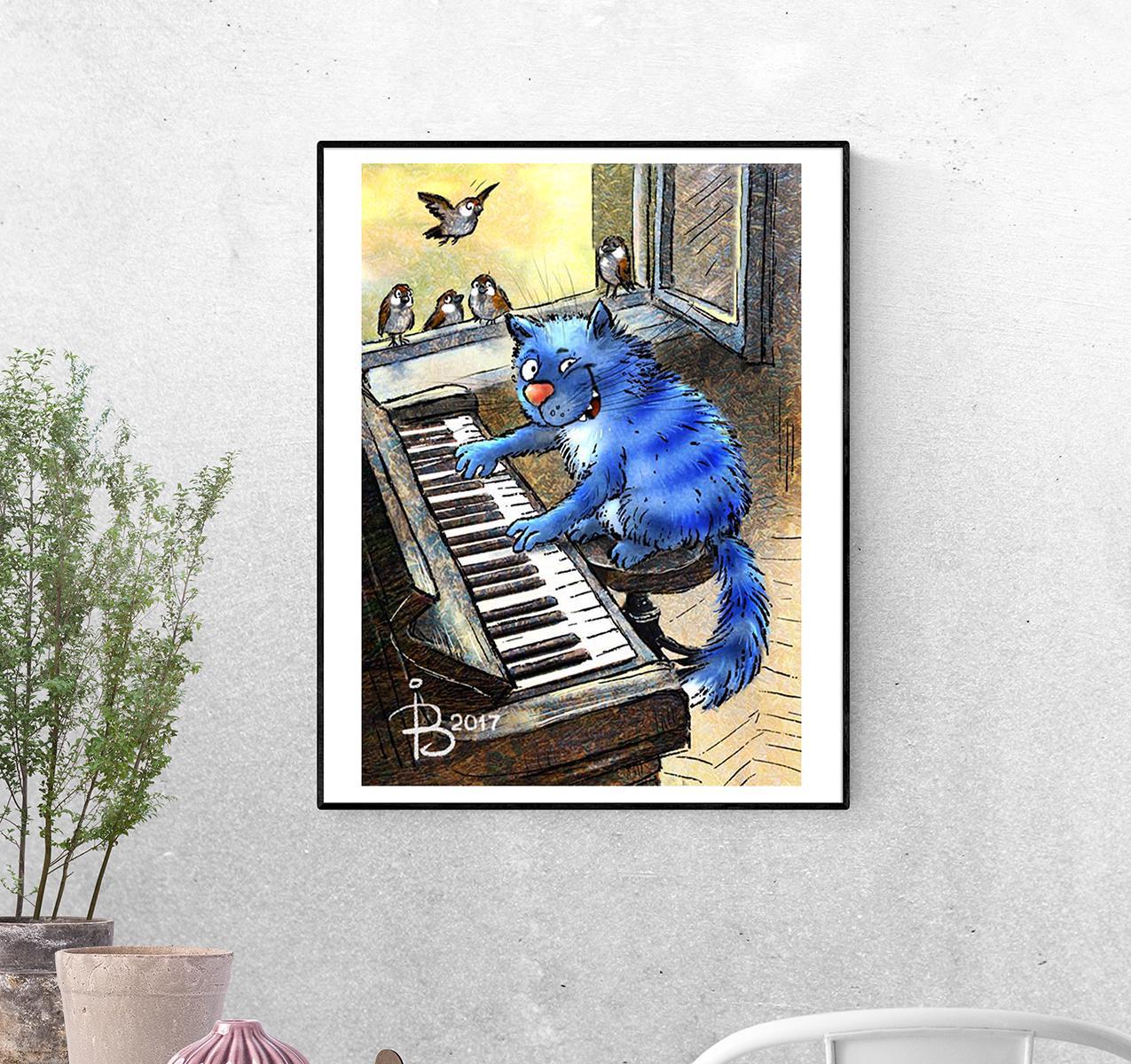 Постер Игра на фортепиано формат А-4