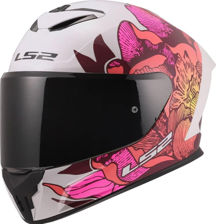 Мотошлем LS2 FF820 Rapid III POPPIES II M White/Pink (53085)