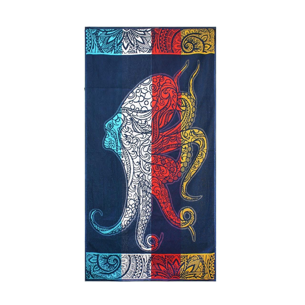 Полотенце махровое БА0032 80х160 см Синий/Красный/Белый/Желтый (155951)