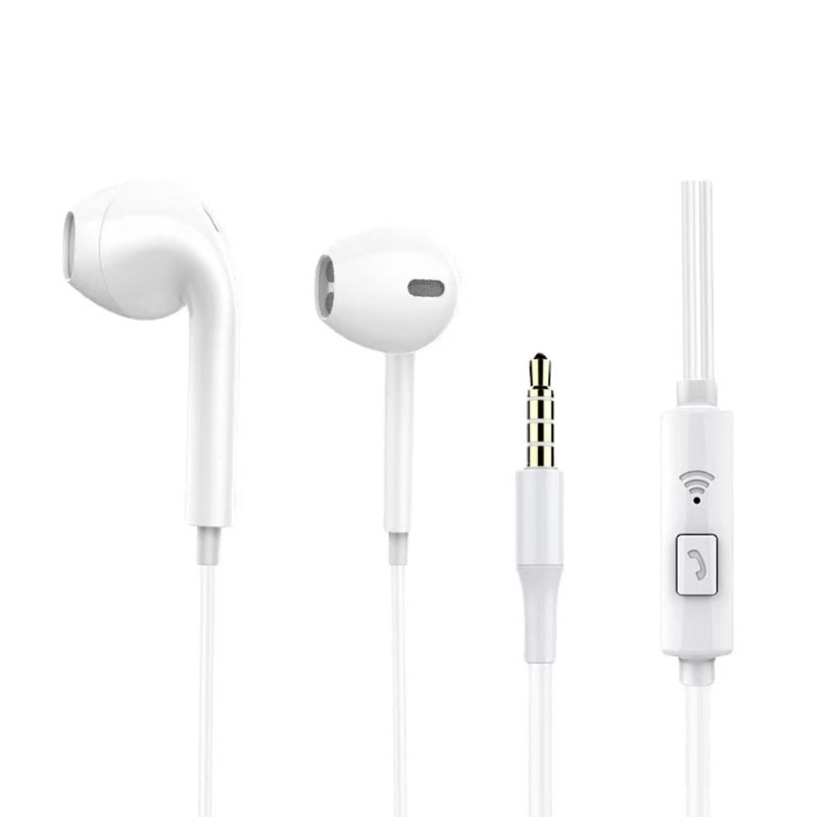 Наушники-вкладыши проводные HiFi Stereo 3,5 мм с микрофоном Белый (824829474)