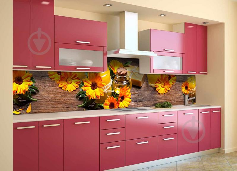 Скинали на кухню Zatarga «Календула» 600х3000 мм виниловая 3Д наклейка кухонный фартук самоклеящаяся Z180818/2