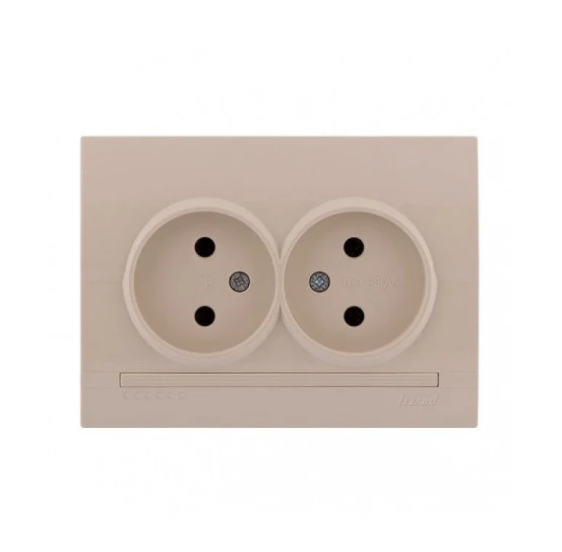 Розетка двойная Lezard Lesya без заземления (26295605)