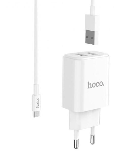 Зарядное устройство сетевое Hoco C62A 2Usb 2,1 A White