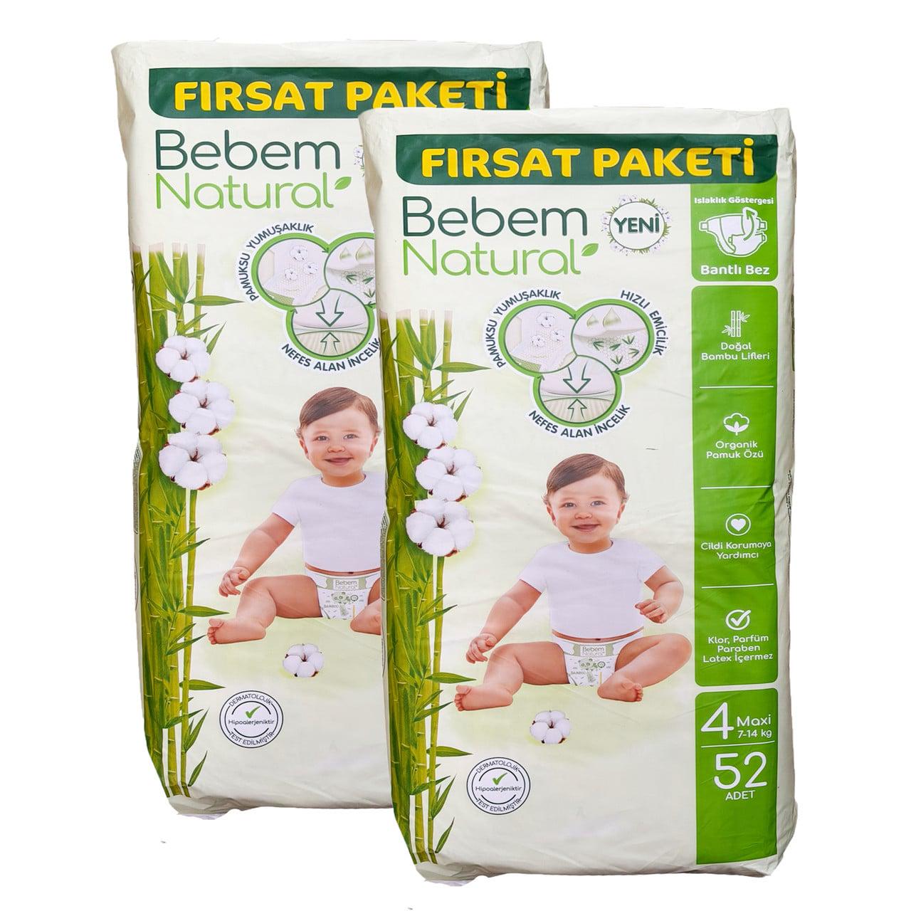 Підгузки Bebem Natural 4 Maxi 7-14 кг 104 шт. (id_14926)