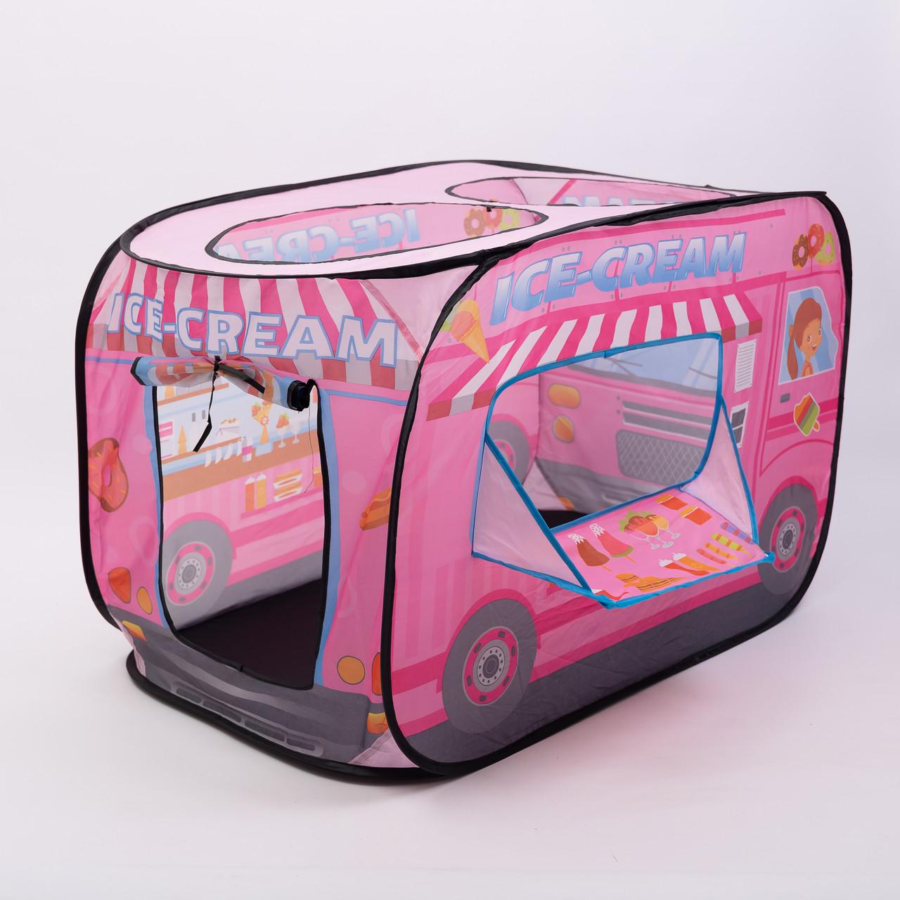 Палатка детская игровая Фургон с мороженым для девочки 110x70x66 см Розовый (7224)