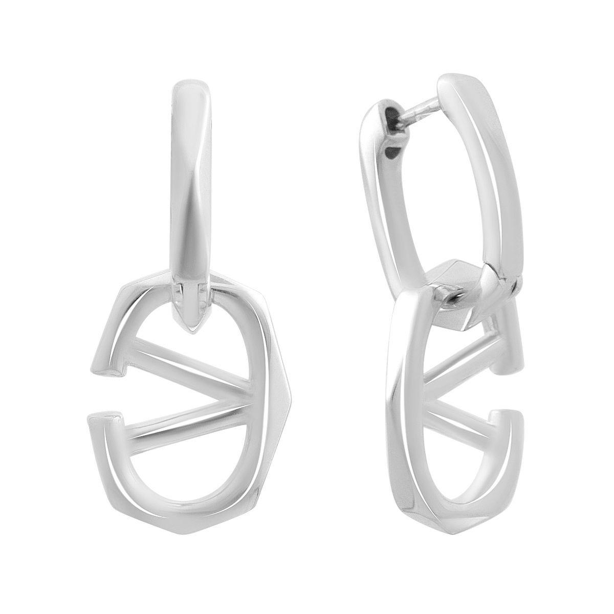 Серьги серебряные с геометрическим дизайном Серьги серебряные с геометрическим дизайном