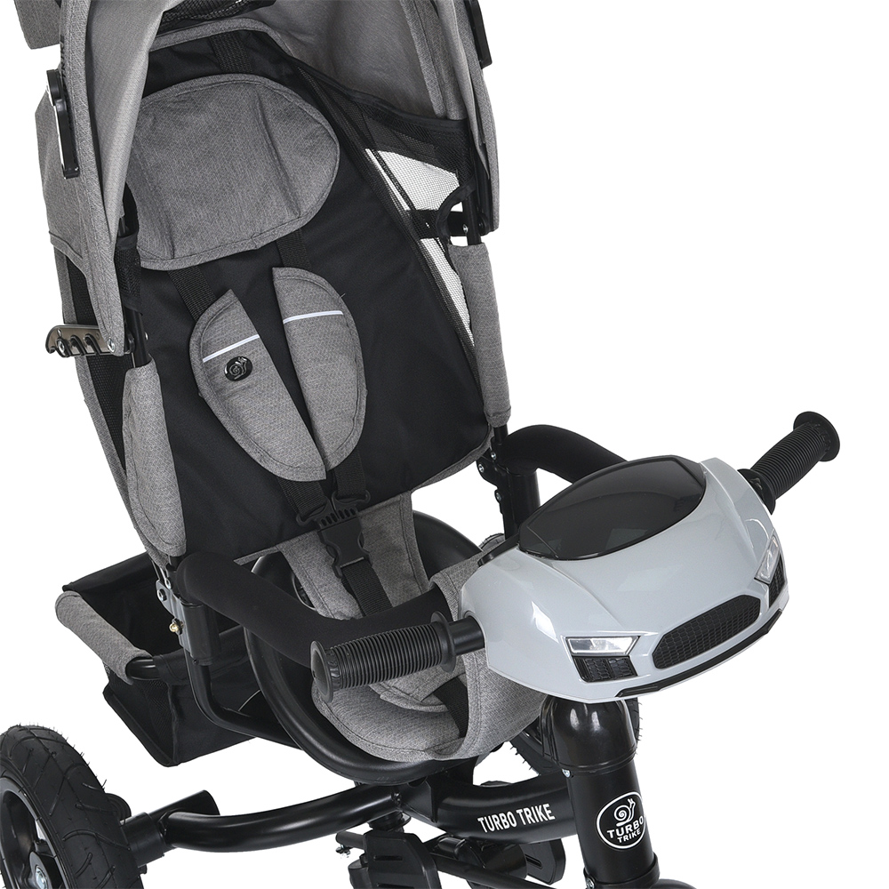 Велосипед триколісний Turbo Trike MT 1006-8 з батьківською ручкою Сірий - фото 4