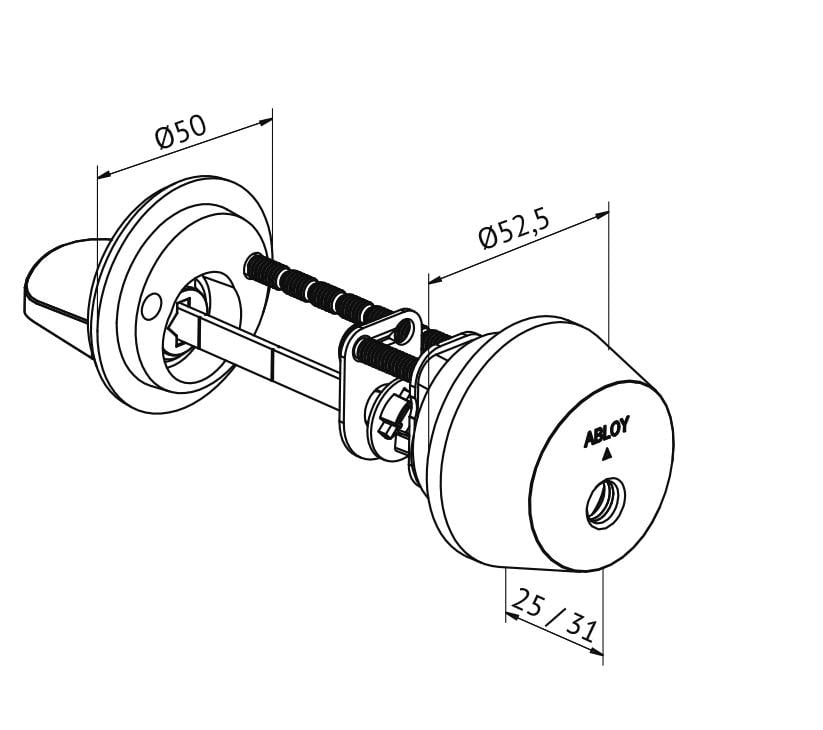 Цилиндр дверной ABLOY ключ/тумблер CY001T - фото 2