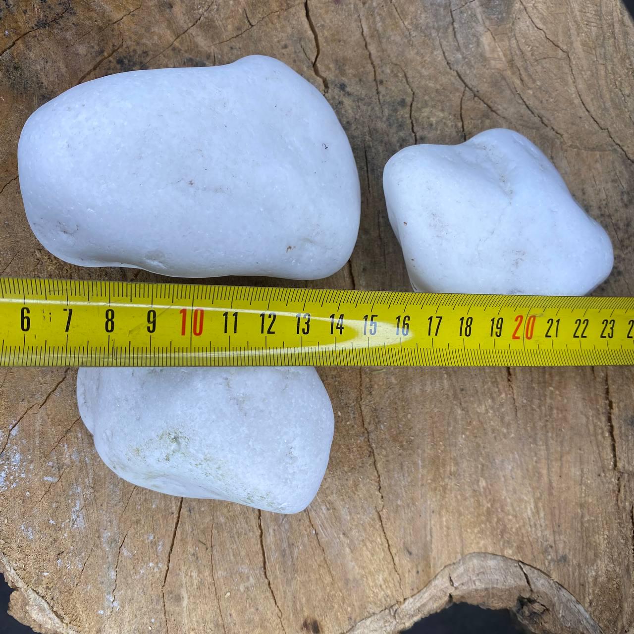 Галька мармурова декоративна 50 кг 6-10 см Ультрабілий - фото 4 Галька мармурова декоративна 50 кг 6-10 см Ультрабілий - фото 4