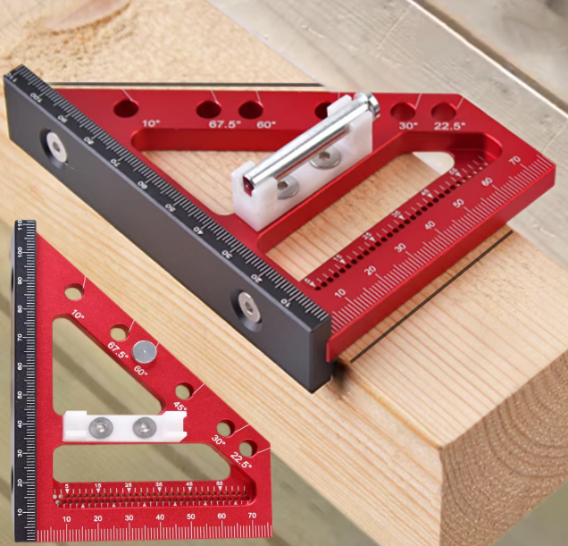 Угольник-линейка 3D алюминиевый 110 мм 22,5-90° алюминиевый (1005007613201314) - фото 6 Угольник-линейка 3D алюминиевый 110 мм 22,5-90° алюминиевый (1005007613201314) - фото 6