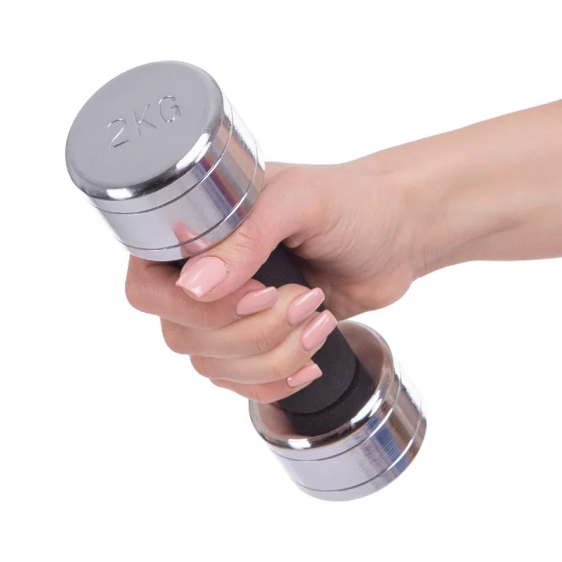 Гантелі U-Power Chrome 1х2 кг Срібний (U17007) - фото 4