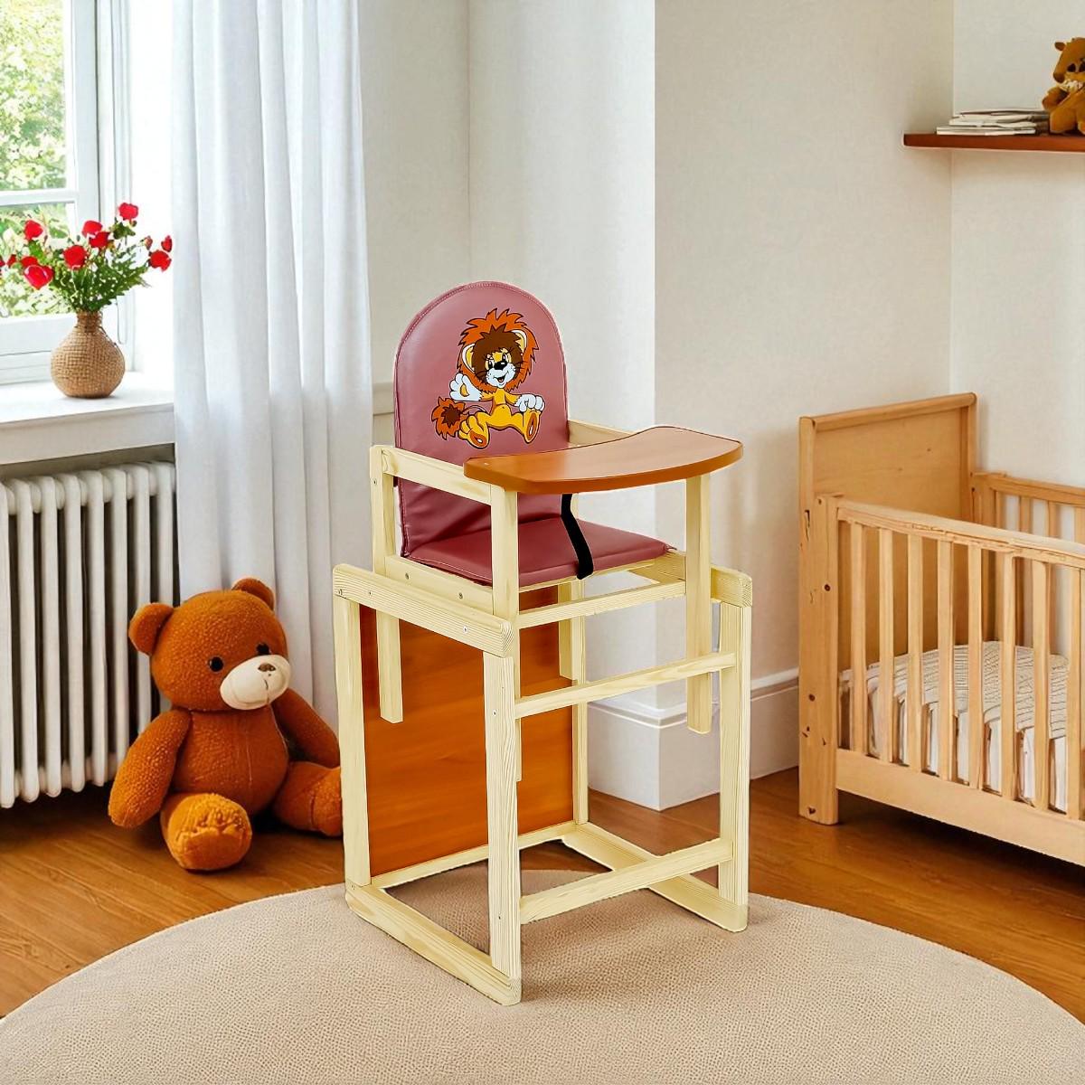 Стульчик для кормления Мася Лев Розовый (№2034) - фото 3 Стульчик для кормления Мася Лев Розовый (№2034) - фото 3