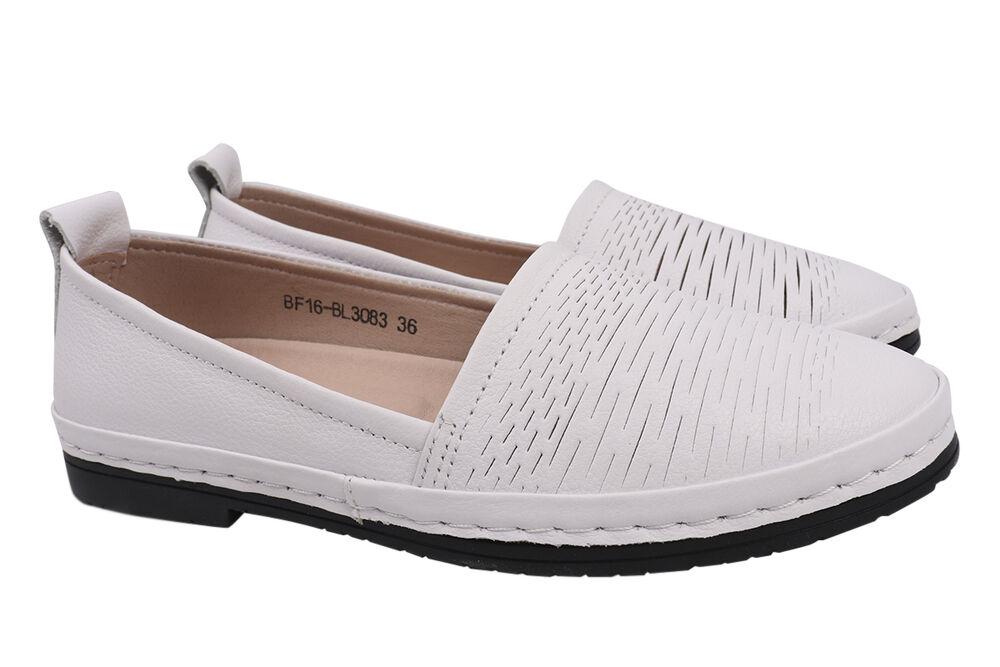 Туфли женские Li Fexpert из кожи на низком ходу р. 40 Белый (567-21LTCP)