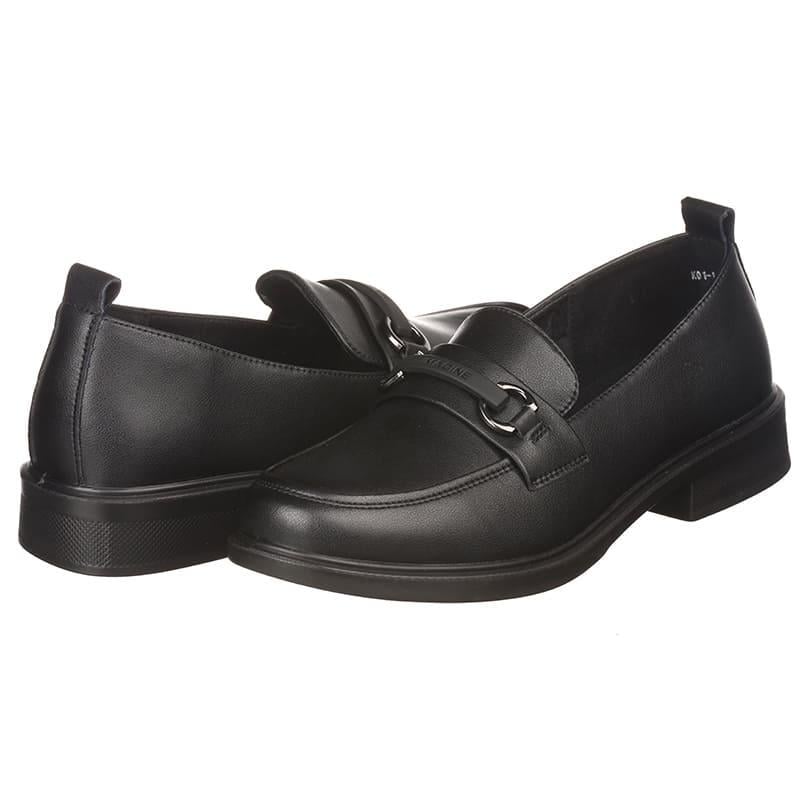 Лоферы женские PLPS K01-1 кожаные р. 41 Черный (90021)