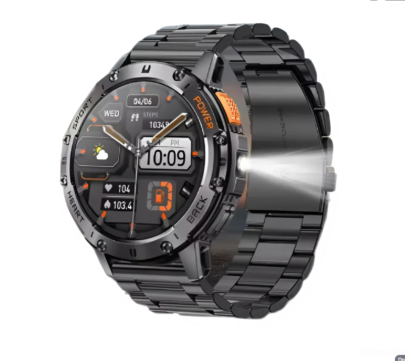 Смарт-годинник з ліхтариком LEMFO K65 сталевий ремінець Black (17452) Смарт-годинник з ліхтариком LEMFO K65 сталевий ремінець Black (17452)