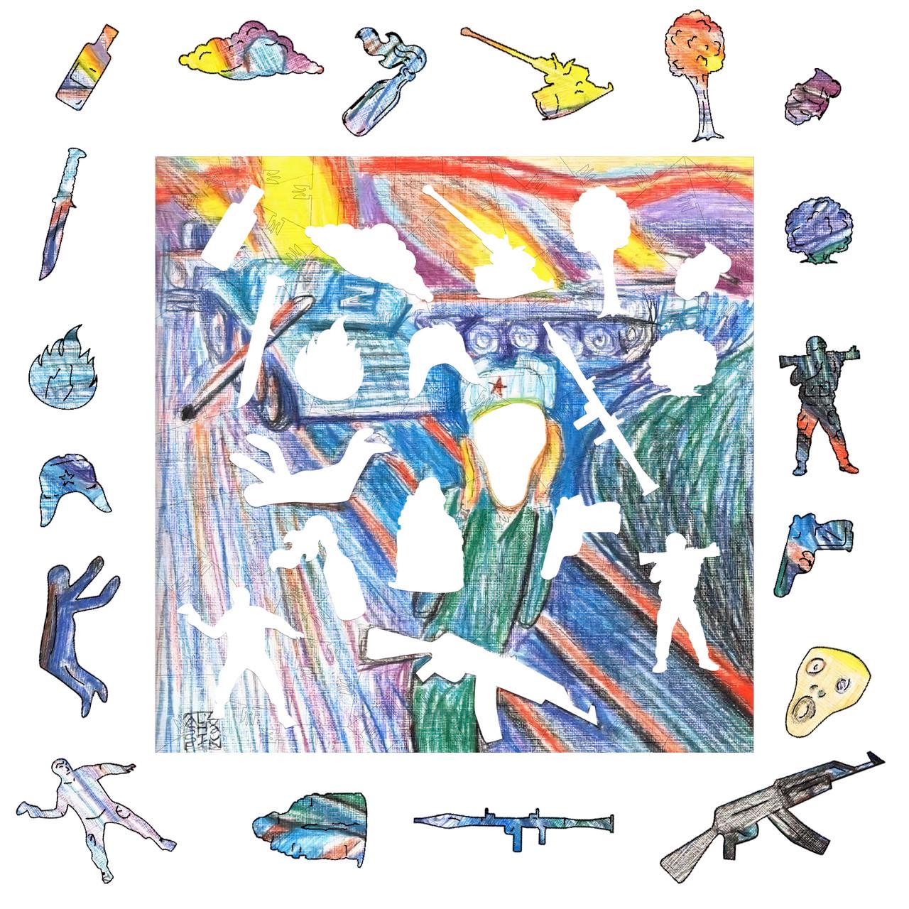 Пазл деревянный Крик русского солдата А3 (1012) - фото 2 Пазл деревянный Крик русского солдата А3 (1012) - фото 2