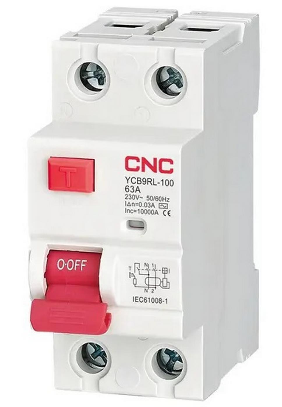 Реле дифференциальное CNC УЗО YCB9RL-100 50А 1P+N 6kA 30mA (Б00041359) Реле дифференциальное CNC УЗО YCB9RL-100 50А 1P+N 6kA 30mA (Б00041359)