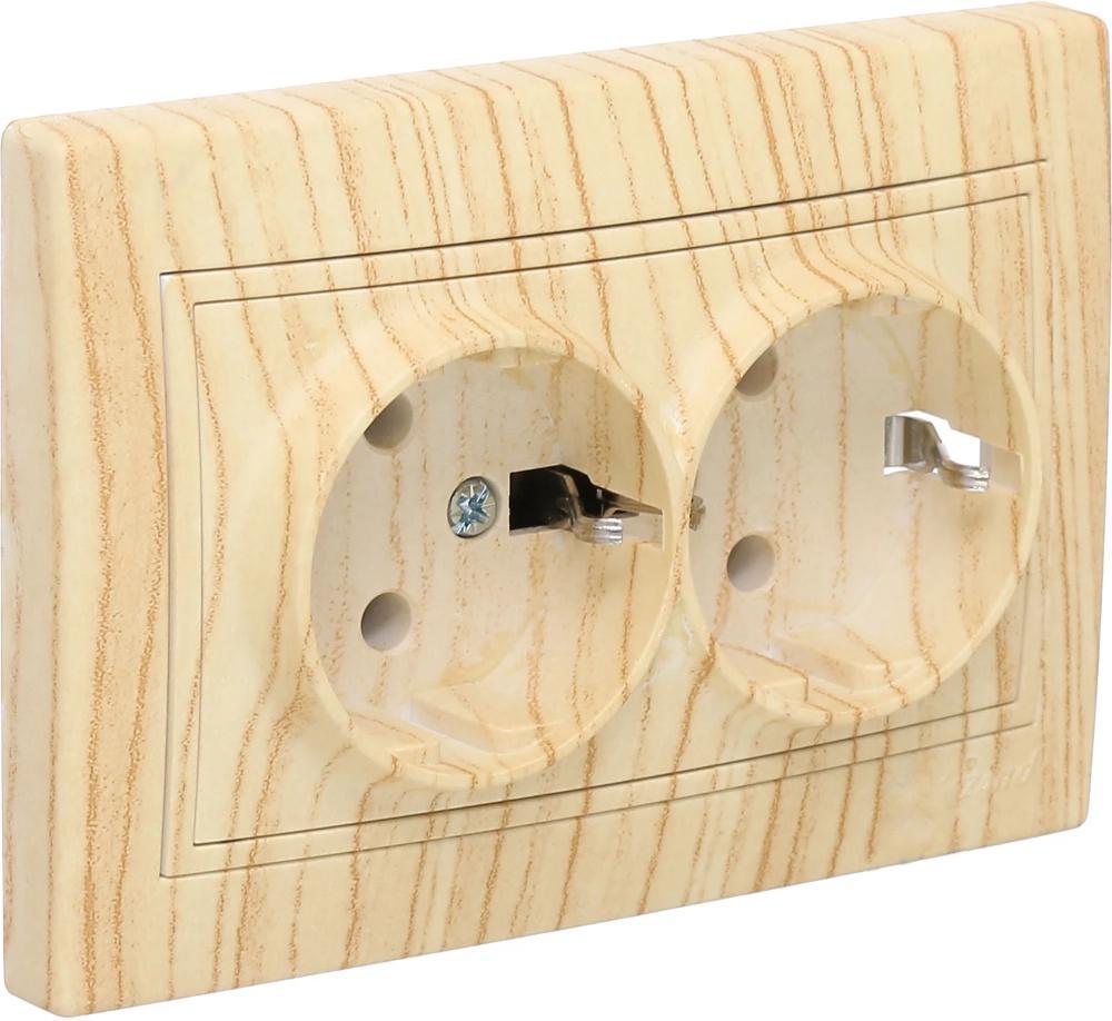 Розетка двойная Lezard Mira из/из Дуб отбеленный (27508262)